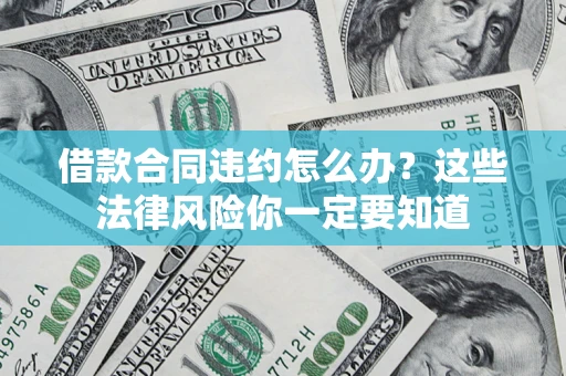 武汉借款合同违约怎么办？这些法律风险你一定要知道