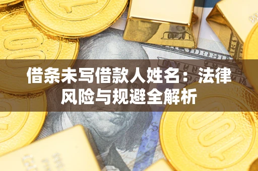 武汉借条未写借款人姓名：法律风险与规避全解析