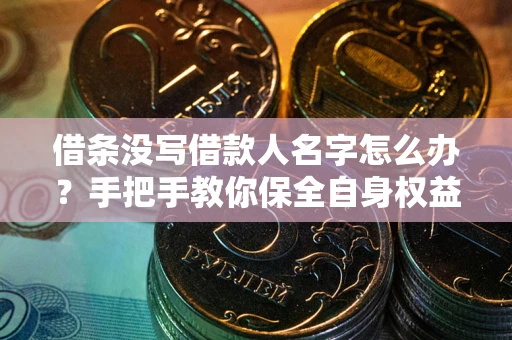 武汉借条没写借款人名字怎么办？手把手教你保全自身权益